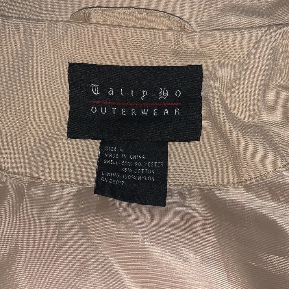 Tally Ho Outwear trench coat Khaki Women’s Size Large - Picture 8 of 9